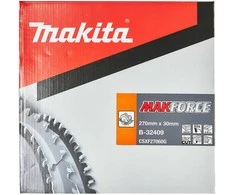 Makita T.C.T. pjūklas MAKFORCE 270X2.8X30mm 15° T60 B-32409 T.C.T • 270 x30 mm • T60 • 15° • Medienai