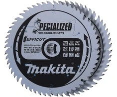 Makita T.C.T. pjūklas medienai/ MDF/laminatui 165X1.45X20mm 23° T56 EFFICUT 2 vnt. B-57336-2