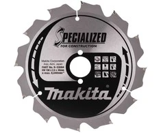 Makita T.C.T. pjūklas SPECIALIZED 190X2.6X30mm 20° T12 B-33554 T.C.T • 190 x30 mm • T12 • 20° • Medienai/Medienai su vinimis