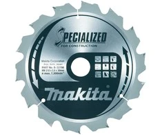 Makita T.C.T. pjūklas SPECIALIZED 210X2.8X30mm 20° T14 B-33766 T.C.T • 210 x30 mm • T14 • 20° • Medienai/Medienai su vinimis