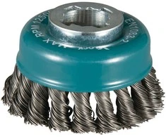 Makita Vielinė šlifavimo taurė, sukta viela, 0.5mm, Ø 80 mm, X-LOCK D-73380
