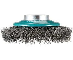 Makita Vielinis kūginis šlifavimo šepetys, banguota viela, 0.3mm, Ø 100 mm, X-LOCK D-73449