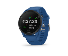 Išmanusis laikrodis Garmin Forerunner 255, Juodos spalvos apvadas su mėlynos spalvos silikoniniu dirželiu, 46mm