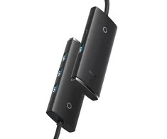 Baseus Šakotuvas USB-A 4 prievadų (USB 3.0) 25cm, juodas