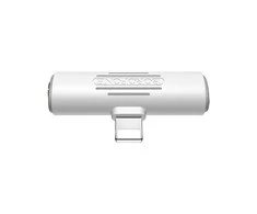 Adapteris Borofone BV7 iš Lightning į Lightning + 3,5mm baltas