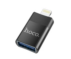 Adapteris Hoco UA17 Lightning to USB-A juodas