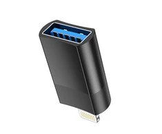 Adapteris Hoco UA17 Lightning to USB-A juodas