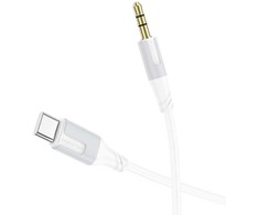 Audio kabelis Borofone BL19 USB-C to 3,5mm baltas