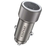 Automobilinis įkroviklis Awei C-858 33W 2xUSB-C juodas