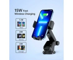Automobilinis laikiklis-įkroviklis Choetech T203-F 15W Gravity Car Charger Holder juodas
