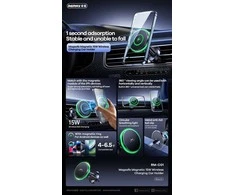 Dėklas Automobilinis laikiklis-įkroviklis Remax RM-C01 MagSafe 15W juodas