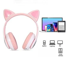 Belaidės ausinės Reach Cat Glow rožinės