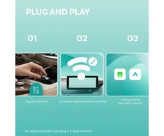 Belaidis CarPlay/Android Auto adapteris Ottocast Mini Aura juodas CA530-T