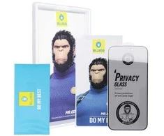 Blueo LCD apsauginis stikliukas 5D Mr. Monkey Glass (Strong Privacy) Apple iPhone 15 Pro Max juodas