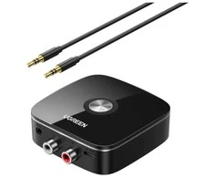 Bluetooth adapteris imtuvas Ugreen CM123 2xRCA/AUX Bluetooth 5.0 juodas (30445)