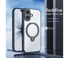 Dux Ducis Aimo Mag dėklas su Magnetic Ring and Stand skirtas Apple iPhone 17 – juodos spalvos