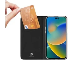 Dux Ducis atverčiamas dėklas SKIN PRO skirtas Apple iPhone 16 Pro juodos spalvos