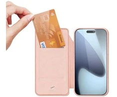DUX DUCIS piniginės dėklas SKIN PRO, skirtas IPHONE 17 PRO, rožinis