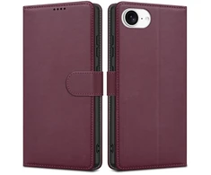 Dėklas Fancy Wallet Samsung A175 A17 4G/A176 A17 5G/A185 A18 4G/A186 A18 5G tamsiai raudonas