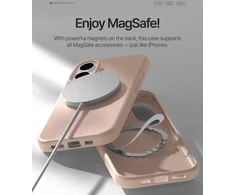 Dėklas Mercury Pure Magsafe Silicon Case Apple iPhone 17 rožinio smėlio