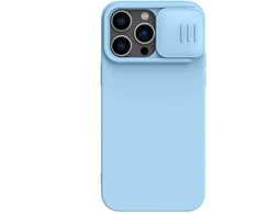 Dėklas Nillkin CamShield Silky Magnetic Silicone Apple iPhone 14 Plus šviesiai mėlynas