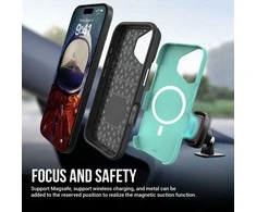 Dėklas Perfectionists Triangle Mag Case Apple iPhone 16 Plus žalias