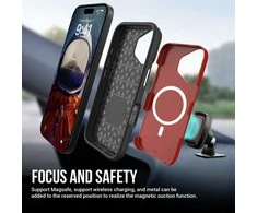 Dėklas Perfectionists Triangle Mag Case Apple iPhone 13/14 raudonas