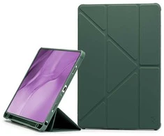 Dėklas Reach Origami Samsung X400/X406 Tab S10 Lite/X520/X526 Tab S10 FE/X510/X516 Tab S9 FE tamsiai žalias