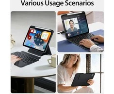 Dux Ducis DK Series dėklas su Bluetooth klaviatūra Apple Apple iPad 10 (2022) - juodos spalvos