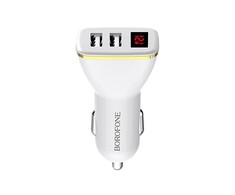 Automobilinis įkroviklis Borofone BZ11 Speed Map Dual Port baltas