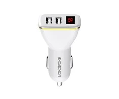 Automobilinis įkroviklis Borofone BZ11 Speed Map Dual Port baltas