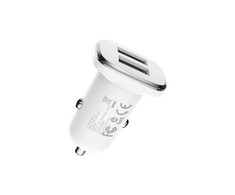 Automobilinis įkroviklis Borofone BZ12 su 2 USB jungtimis (2.4A) baltas