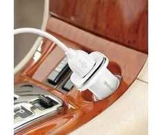 Automobilinis įkroviklis Borofone BZ12A Quick Charge 3.0 + MicroUSB baltas