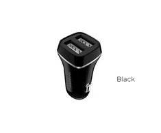 Įkroviklis automobilinis Borofone BZ2 su dviem USB jungtimis (2.4A) juodas