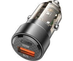 Automobilinis įkroviklis Borofone BZ20 PD20W+QC3.0 38W juodas