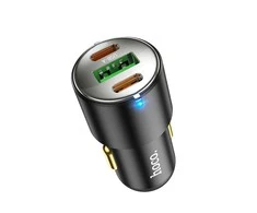 Automobilinis įkroviklis Hoco NZ6 PD45W 2xType-C/1xUSB-A juodas