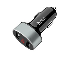 Įkroviklis automobilinis Hoco Z26 su 2 USB jungtimis (2.1A) su led ekranu juodas