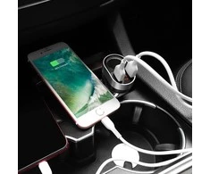 Automobilinis įkroviklis Hoco Z29 su 2 USB jungtimis (3.1A) su led ekranu juodas