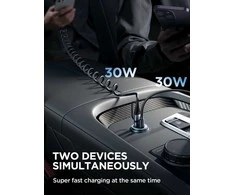Automobilinis įkroviklis Joyroom JR-CCN04 USB-C/USB-A 60W juodas