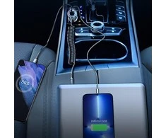 Automobilinis įkroviklis Joyroom JR-CL07 3-in-1 USB/Type-C 55W + Type-C 1.5m juodas