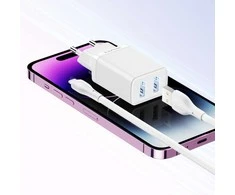 Įkroviklis Awei C15L-EU 10W 2xUSB-A + USB-A to Lightning cable 1.0m baltas