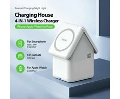Įkroviklis belaidis DUZZONA W20 4-in-1 MagSafe baltas