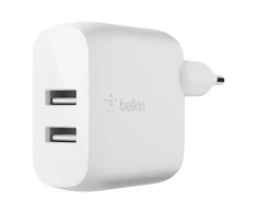 Įkroviklis Belkin Boost Charge Dual USB-A 24W + USB-A iki Lightning kabelis baltas