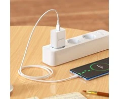 Įkroviklis Borofone BN5 18W USB-A + USB-A to USB-C cable 1.0m baltas
