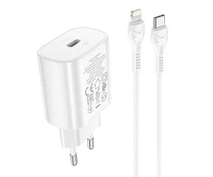 Įkroviklis Hoco N22 25W USB-C + USB-C to Lightning cable 1.0m baltas