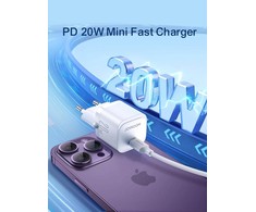 Įkroviklis Joyroom JR-TCF02 20W USB-C + USB-C iki Lightning kabelis 1,0m baltas