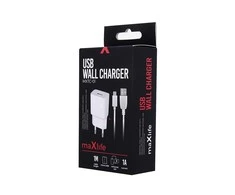 Įkroviklis Maxlife MXTC-01 USB + microUSB (1A) baltas