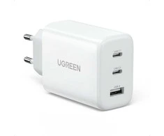 Sieninis įkroviklis UGREEN CD275, 2x USB-C, 1x USB, 65W (balta)