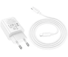 Įkroviklis Hoco N60 20W GaN USB-C + USB-C to Lightning cable 1.0m baltas