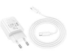 Įkroviklis Hoco N62 30W GaN USB-C + USB-C to USB-C cable 1.0m baltas